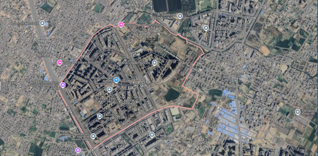 gaur city map